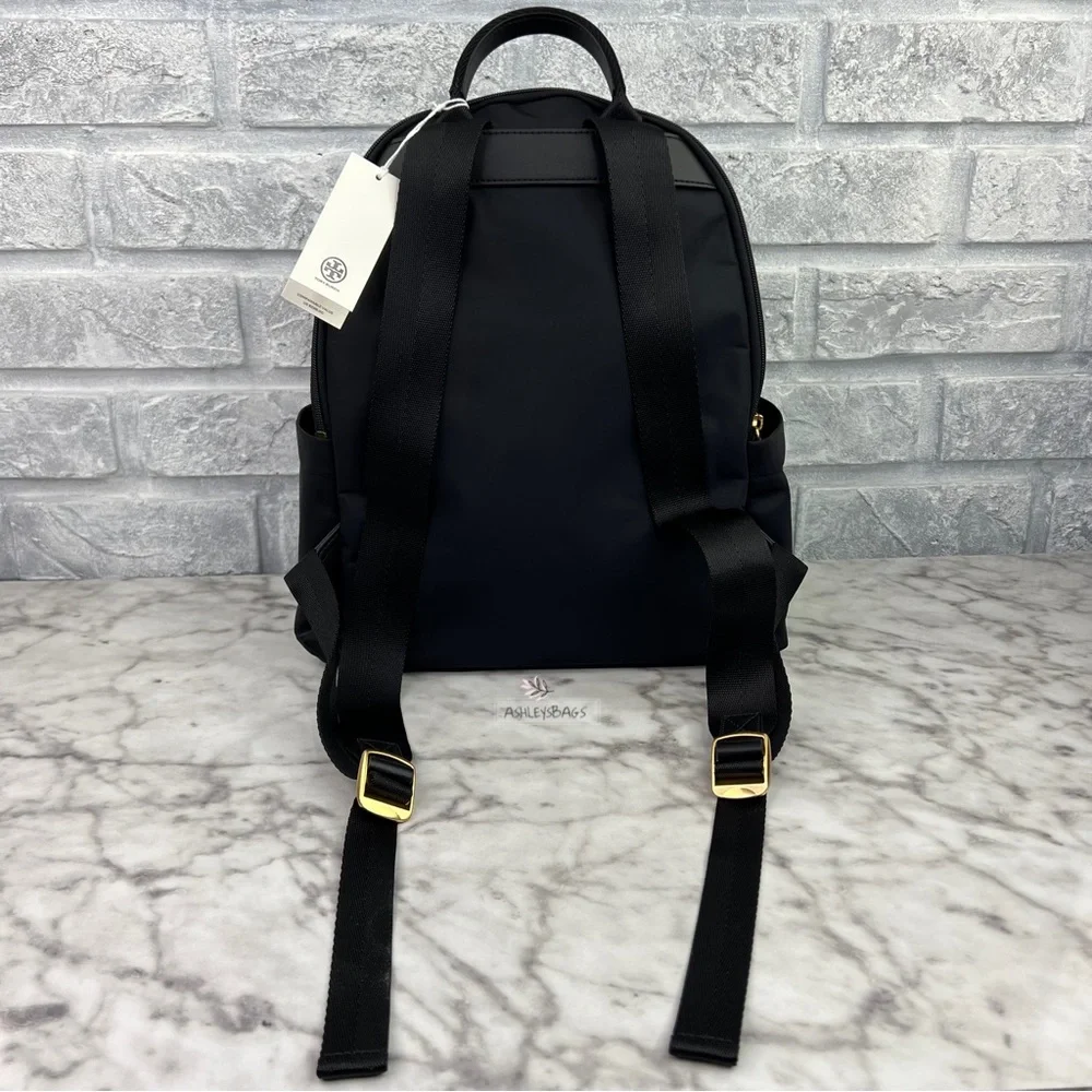 Tory Burch Ella Nylon Backpack In Black - Picture 6 of 13